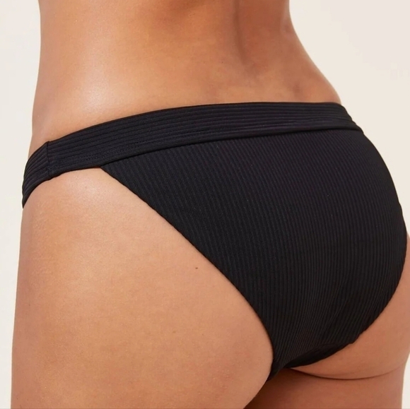 Andie swim Black Ribbed The Cheeky Bottom size Large NWT - Picture 2 of 12